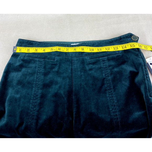 Anthropologie The Essential Womans Velvet Slim Trouser Pant Size 6 Holly Green - Picture 7 of 10
